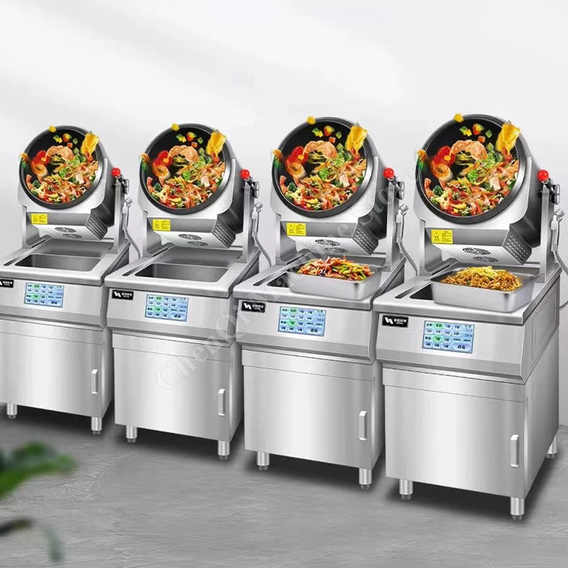 آلة طهي الطعام الأوتوماتيكية، روبوت، مطعم وجبات سريعة، مقلاة أرز مقلي، روبوت طهي ذكي للتقليب