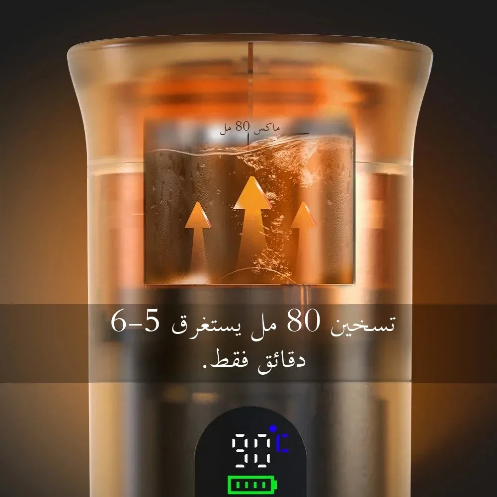 ماكينة قهوة إسبريسو محمولة من دينوكين مع شاشة رقمية، ماكينة قهوة كبسولات 3 في 1 للسيارة والمنزل والتخييم