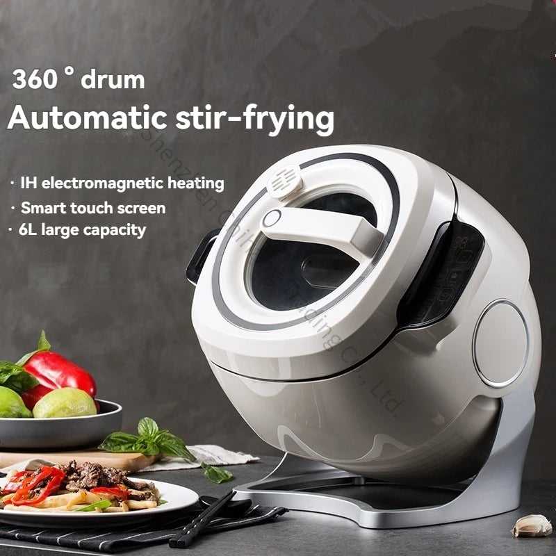 آلة طهي كهربائية أوتوماتيكية بالكامل، آلة ذكية، روبوت طهي منزلي، مقلاة ووك، آلة طهي خاصة بالمطبخ