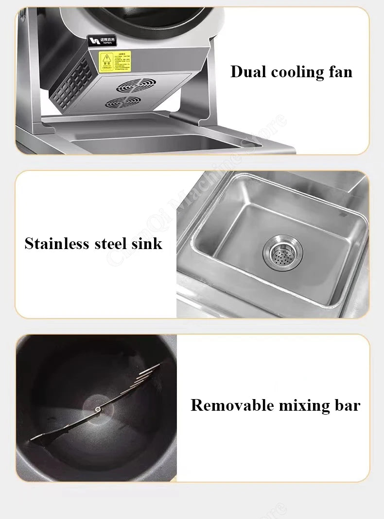 Food Cooking Machine Automatic Robot Fast Food Restaurant Fried Rice Wok Intelligent Stir Fry Cooking Robot