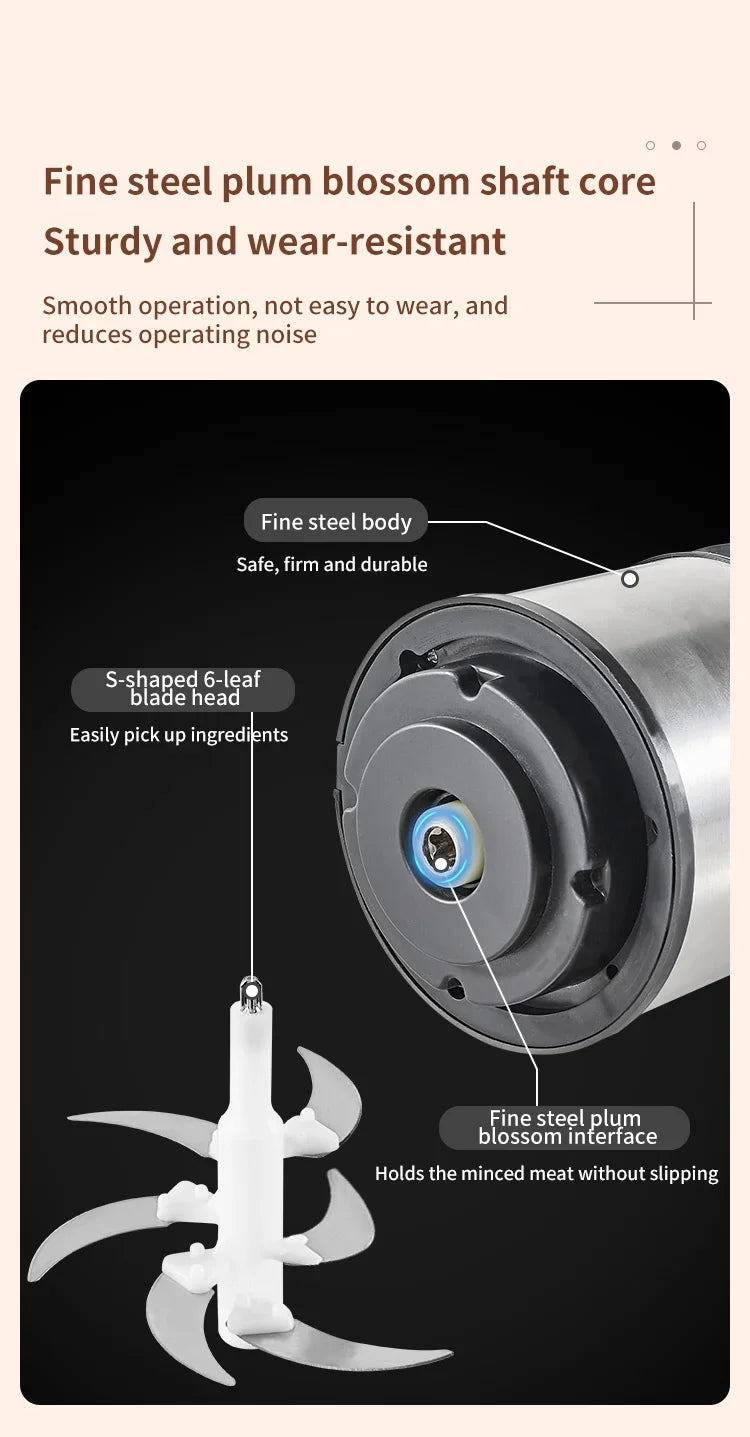 5L Electric Meat Grinders Multifunctional 304 Stainless Steel Food Crusher Vegetable Slicer Chopper Mincer Baby Food Processor