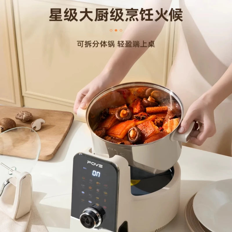 قدر طهي ذكي أوتوماتيكي بالكامل، متعدد الوظائف، متعدد الاستخدامات، مناسب للطبخ المنزلي والحرف اليدوية.