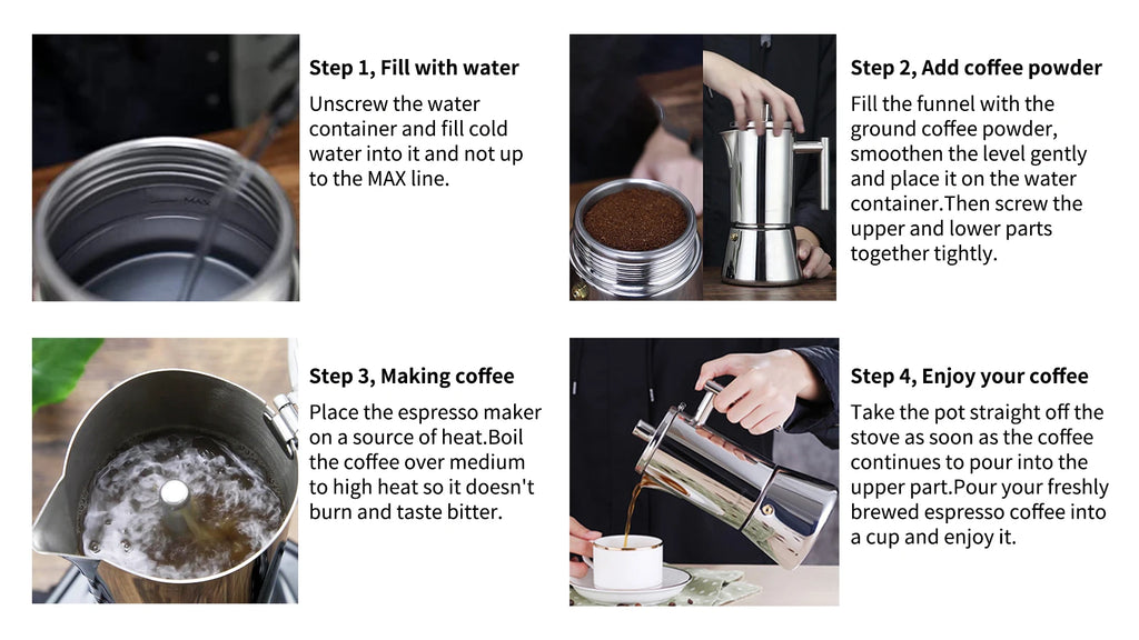 ماكينة إسبريسو إيزي وركس دييغو، ماكينة قهوة إيطالية من الفولاذ المقاوم للصدأ، ماكينة قهوة تعمل بالحث الحراري، إبريق موكا