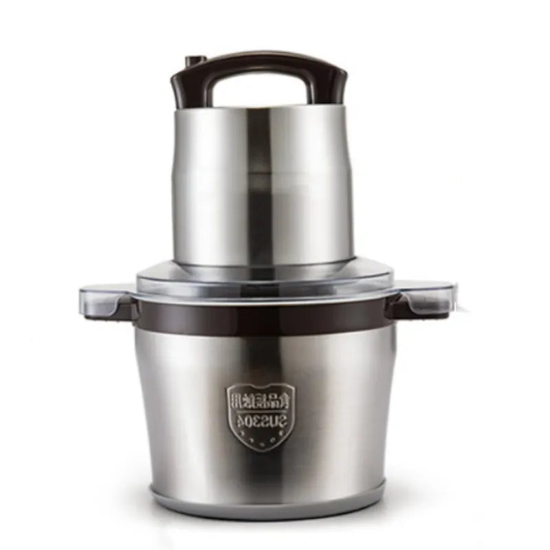 مفرمة لحم كهربائية سعة 6 لترات، كسارة طعام، قطاعة خضروات متعددة الوظائف من الفولاذ المقاوم للصدأ، معالج ومفرمة، أجهزة مطبخ