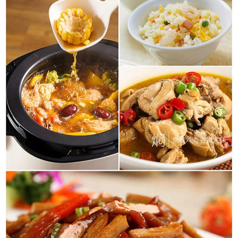 جهاز طهي ذكي متعدد الوظائف، يعمل بجهد 220 فولت وسعة 6 لترات، يدور 360 درجة، مناسب للمطبخ المنزلي، بقوة 2000 واط.