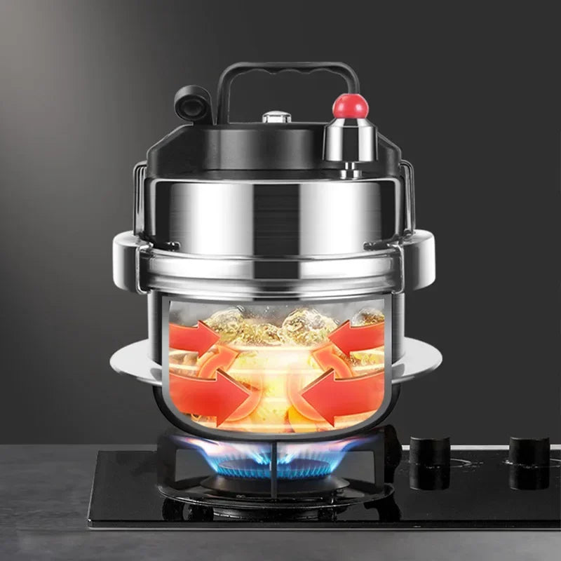 طنجرة ضغط صغيرة للتخييم في الهواء الطلق بسعة 0.8-2 لتر، مصنوعة من الفولاذ المقاوم للصدأ 304، طنجرة أرز محمولة، أداة طهي للمطبخ، طنجرة ضغط