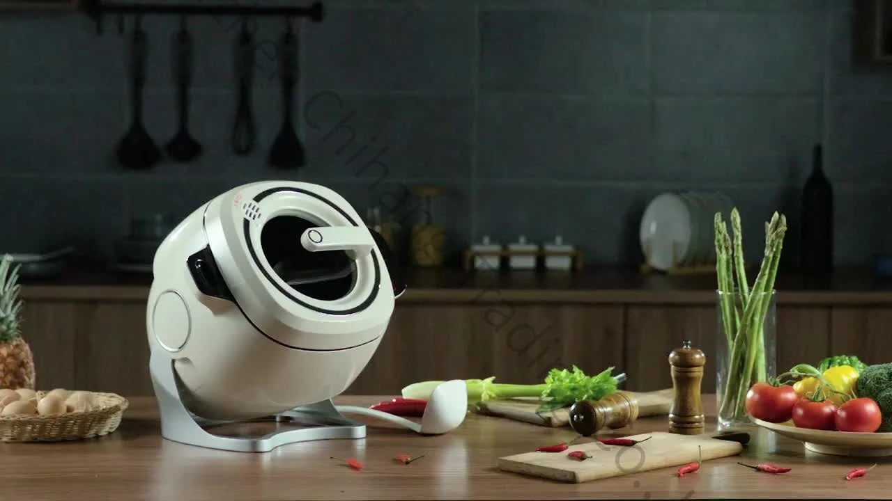 آلة طهي كهربائية أوتوماتيكية بالكامل، آلة ذكية، روبوت طهي منزلي، مقلاة ووك، آلة طهي خاصة بالمطبخ