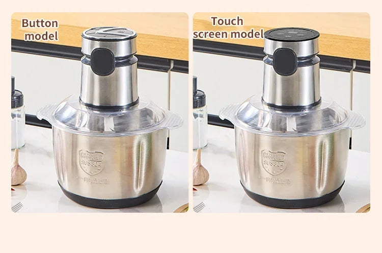 5L Electric Meat Grinders Multifunctional 304 Stainless Steel Food Crusher Vegetable Slicer Chopper Mincer Baby Food Processor