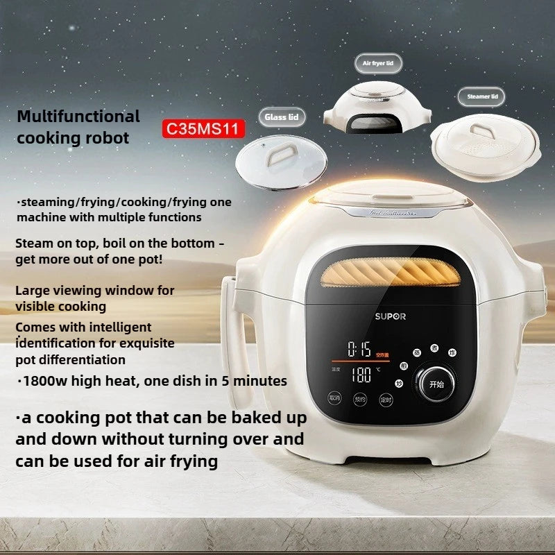 جهاز طهي منزلي بسعة 5 لترات، متعدد الوظائف، سهل التنظيف