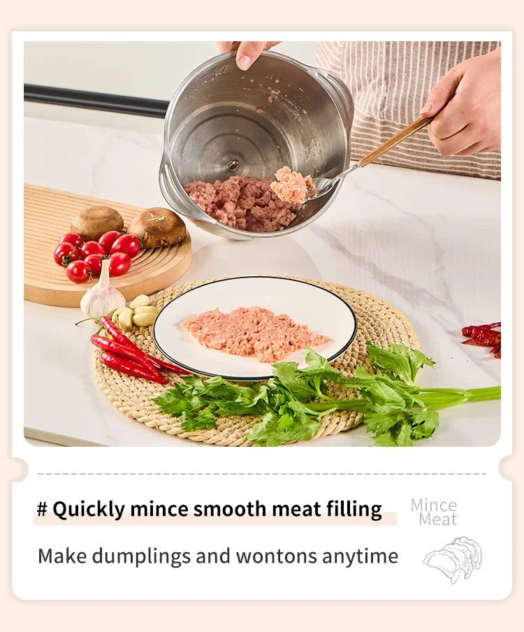 5L Electric Meat Grinders Multifunctional 304 Stainless Steel Food Crusher Vegetable Slicer Chopper Mincer Baby Food Processor